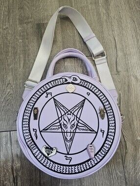 Killstar Lavender Baphomet Round Crossbody Bag